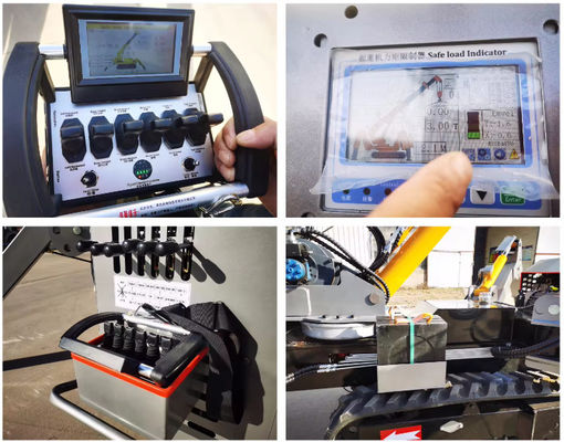 XDEM 10T 12T Mini Crawler Guindaste Hidráulico Guindaste Telescópico Diesel Track Guindaste Aranha