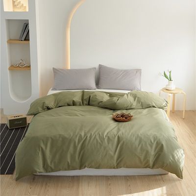 Verde claro 100% algodão cobertor de cobertor de cama conjunto de almofada caixa de tamanho personalizado