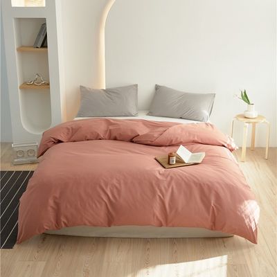 Coral Soft Natural High Yarn Cotton Duvet Cover Set de roupa de cama