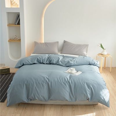 Azul claro 100% de algodão puro comprido coberto de cobertor roupa de cama roupa de cama