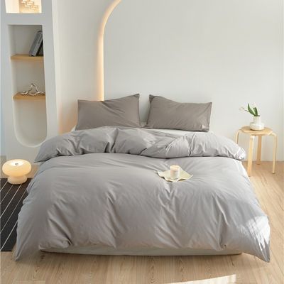 Set de roupa de cama de algodão 100% cinza claro