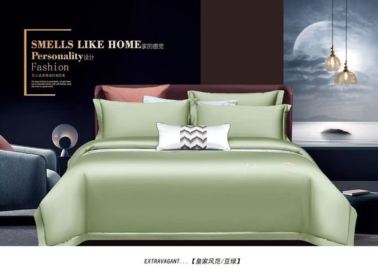 Set de roupa de cama de algodão egípcio verde claro Lenço de cama têxtil