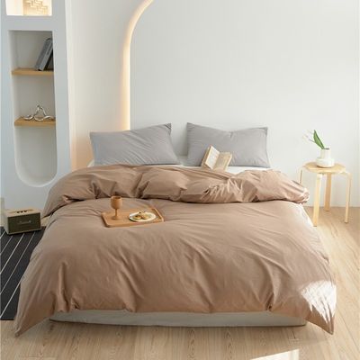 Solid Beige 100% de algodão natural coberta de cobertor roupa de cama conjunto lençol personalizado tamanho