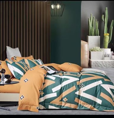 Algodão puro Impressão reativa Cobertura de edredom Set de roupa de cama Produtos domésticos Roupas de cama