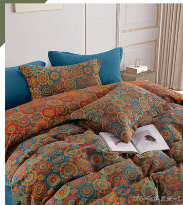 Novo design Jacquard Tecido de algodão roupa de cama conjunto Cutom tamanho cobertor de cobertor lençol de cama