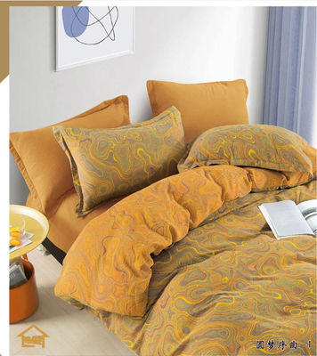 Estilo europeu Jacquard Cama de cama de algodão lavado Set de cobertor de cobertor de travesseiro Caixa de almofada Lata montada