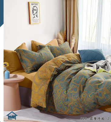 Set de roupas de cama de algodão Jacquard Cobertura de edredão Lenço de cama Almofada Caixa Lenço montado