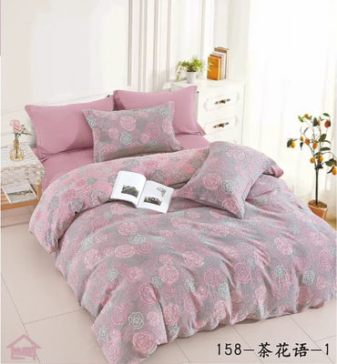 Rosa e cinza Europen Design Jacquard Set de roupa de cama de algodão coberta de edredom