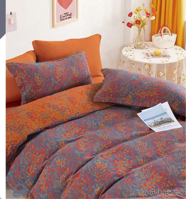 Laranja e cinza 100% algodão lavado Jacquard Preshrunk