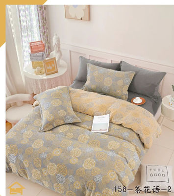 Conjunto de roupa de cama de algodão de tamanho reduzido Cobertura de cobertor Lençol de cama Colete de almofada Lençol montado