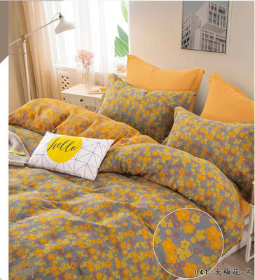Set de roupa de cama de tecido de algodão lavado e penteado