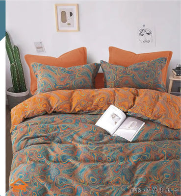 Coloração de algodão natural de tecido de cama Jacquard de tamanho personalizado