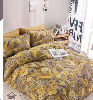 Tecido 100% de algodão lavado Duplo Jacquard Set de roupa de cama Cobertura de edredom