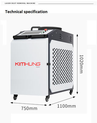 Máquina de limpeza a laser de alta velocidade 1500W 2000W Ar de resfriamento Material inoxidável Metal resina de óleo de remoção de camada de oxidação