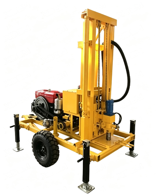 YZ50-150H Máquina de perfuração hidráulica de poços de água a diesel Opcional Roda/Carrilho Chassi 210m Furação de poços profundos Rig Max 400mm Diâmetro Variabilidade de velocidade Equipamento de perfuração de água para irrigação agrícola