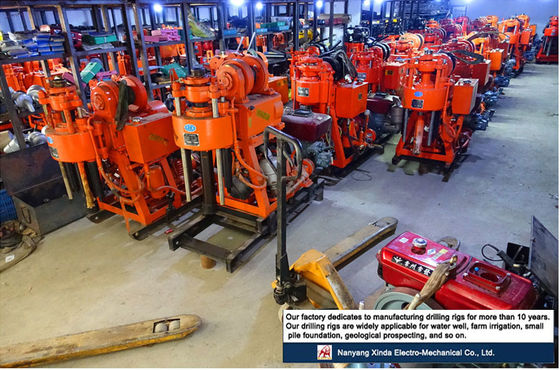 Máquina portátil de perfuração de exploração geológica XY-1A-4H 150m Máquina hidráulica de alimentação de rocha de núcleo Máquina integrada de motor a diesel Bomba de lama para pesquisa de construção de montanha e planície