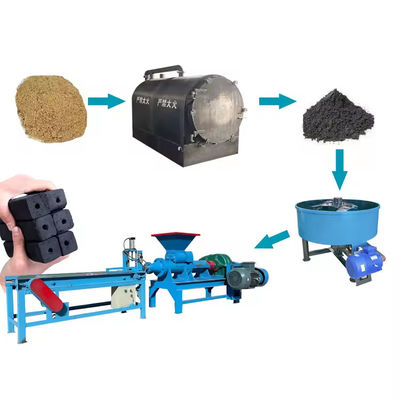 XDEM Máquina de briquete de carvão de coco Husk madeira Briquete de coco Equipamento de fabricação de linha de produção de extrusora de carvão